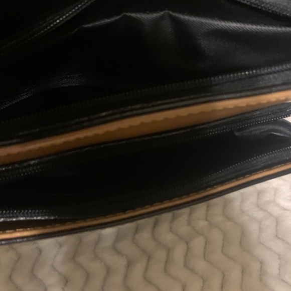 Black and Tan Leather Unique Crossbody Bag...black & Tan - Picture 6 of 6